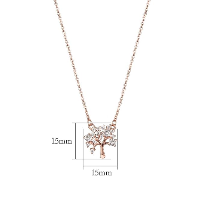 Silver Rose Gold Tree of Life Necklace| Pendant to Gift Women & Girls