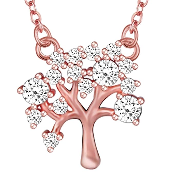 Silver Rose Gold Tree of Life Necklace| Pendant to Gift Women & Girls